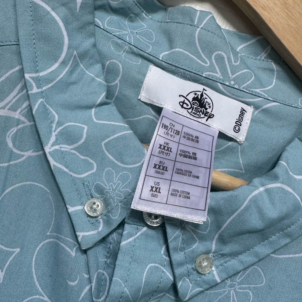 Disney Men's Teal Mickey Mouse Pattern Shirt - Picture 3 of 4